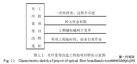 图 1.1  光纤宽带改造工程的项目特征示意图