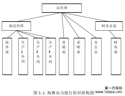 图 3.1 海赛动力现行组织架构图