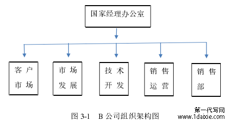 图 3-1 B 公司组织架构图