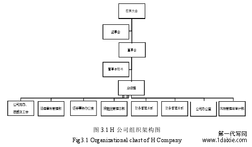 图 3.1 H 公司组织架构图
